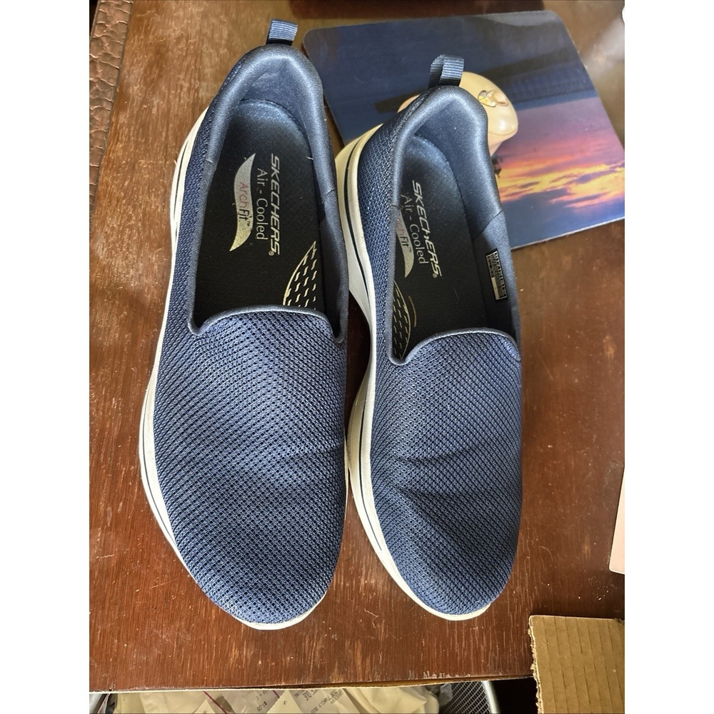 skechers go walk arch fit grateful womens size 11 shoes blue slip on sneakers - Picture 2 of 7